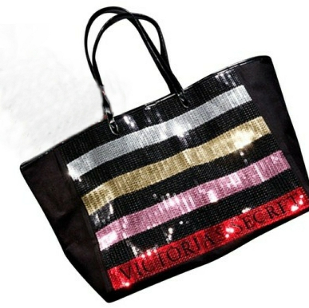 Victoria's Secret Bling Stripe Sequin Carryall Tot
